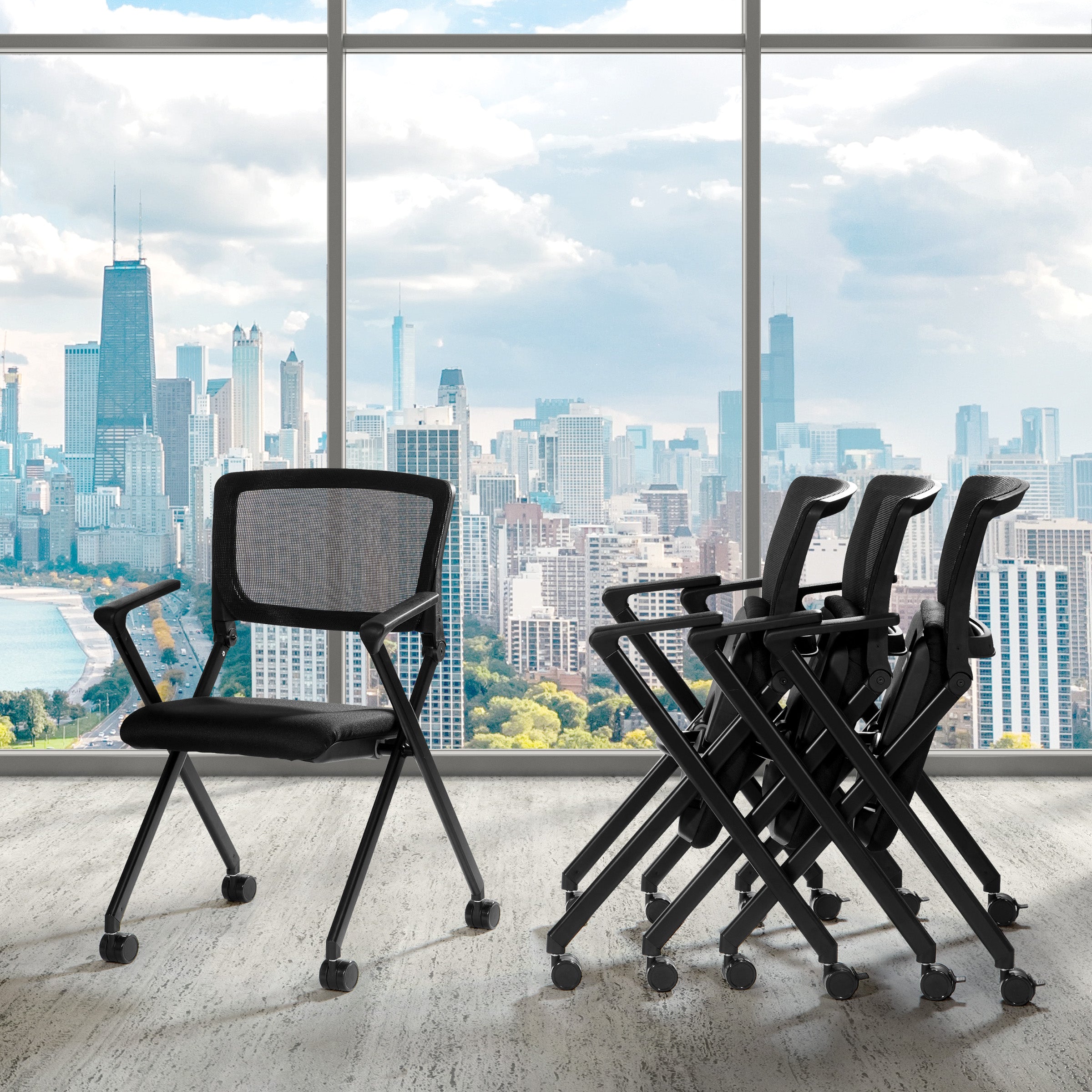 Folding Chair with breathable Mesh Back